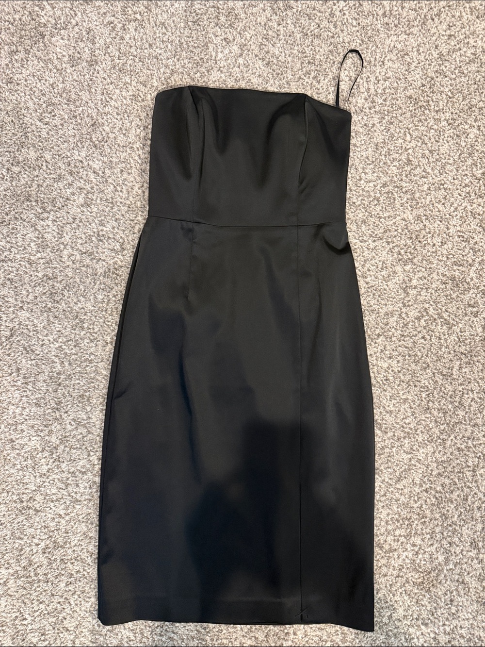 White House Black Market Black Strapless Midi Sheath Dress